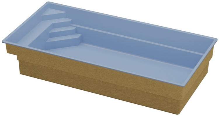 Pool mit Ecktreppe isoliert