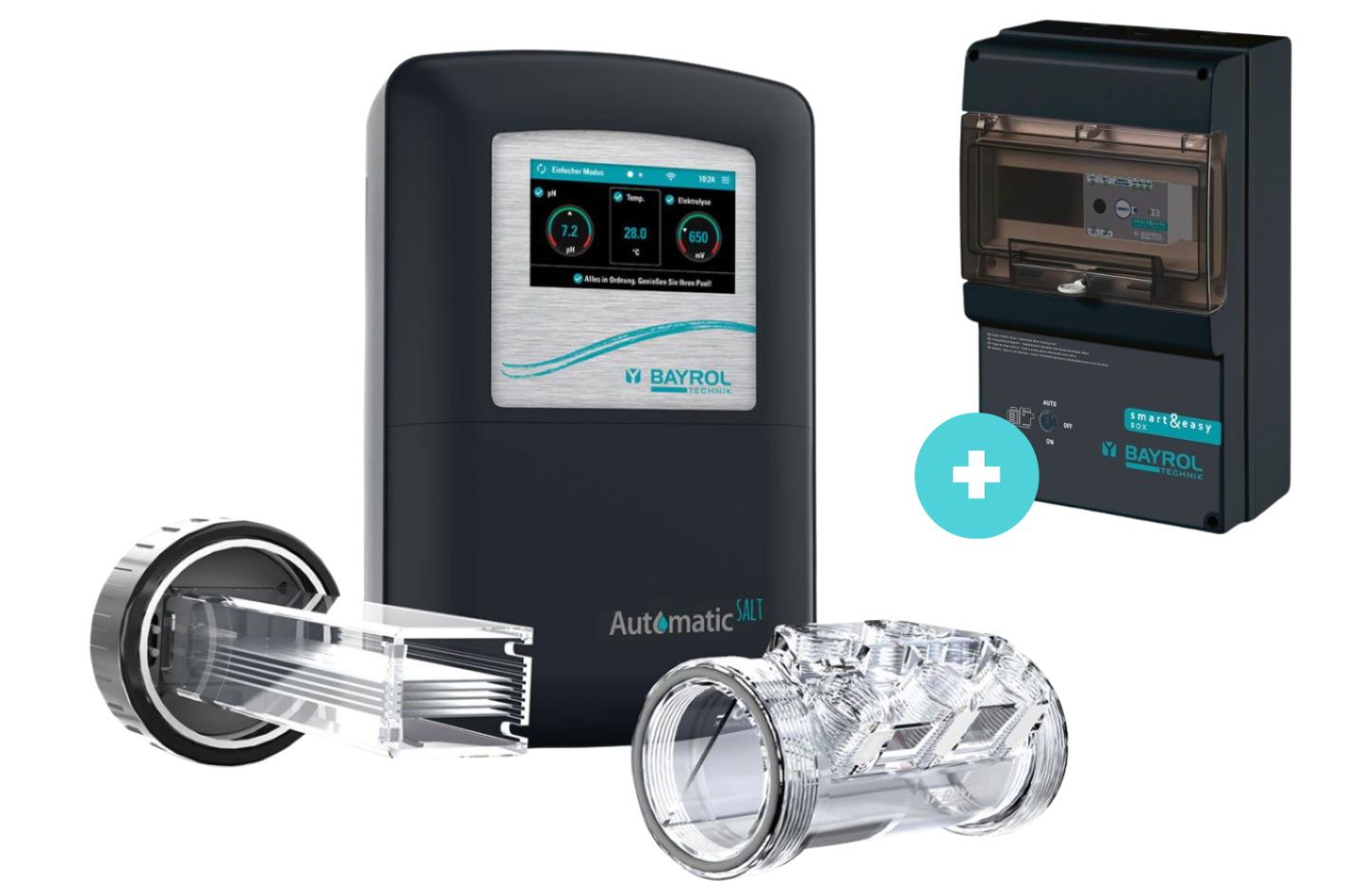 BAYROL AS5 Automatic Salt mit pH-Dosierung, ORP-Messung und WIFI BAYROL AS5 Automatic Salt mit Smart&Easy Box inkl. Control Modul