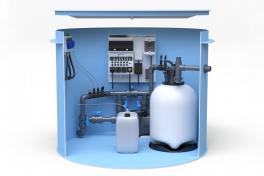 Pool-Technikschacht iControlPro Chlor | intelligente Poolsteuerung mit Chlordosierung, Sandfilteranlage und optionaler Gegenstromanlage