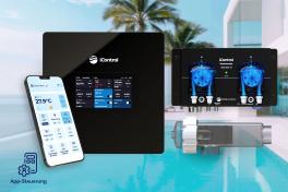 Pool-Salzwasserelektrolyse iControl Salt mit Touchdisplay, intelligenter Poolsteuerung und optionaler pH-Regulierung