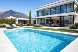 Pool Komplettset Premium ONE® mit Skimmer-Fertigpool und optional elektrischem Rollo / Poolabdeckung Poolgröße 3,3 x 10,0m | ohne Abdeckung