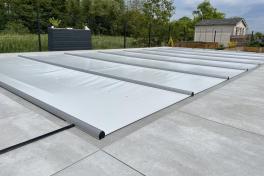 Mini Keramik Pool-Komplettset Cera Bay Cuby als Skimmer oder Überlauf Pool Skimmer Pool 4.00 x 2.16 x 1.30m | Rollschutzabdeckung