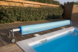 Mini Keramik Pool-Komplettset Cera Bay Cuby als Skimmer oder Überlauf Pool Skimmer Pool 4.00 x 2.16 x 1.30m | Solarfolie