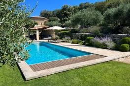 Pool Komplettset Bay mit Skimmer-Schwimmbecken und optionaler Poolüberdachung / elektrischem Rollo Poolgröße 4,0 x 8,0m | Unterflurrollladen