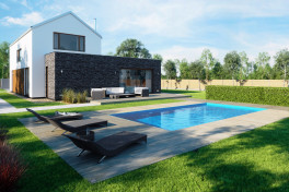 Rechteckbecken / Rechteckpool mit Skimmer 135 x 270 x 500cm