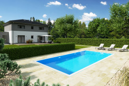 Rechteckbecken / Rechteckpool mit Überlauf 135 x 400 x 600cm