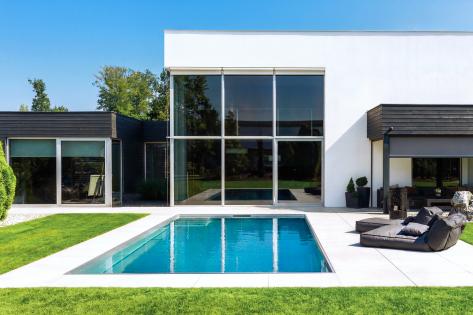 Edelstahlpool Komplettset Eternity® mit Skimmer-Fertigpool und optional elektrischem Rollo / Poolabdeckung