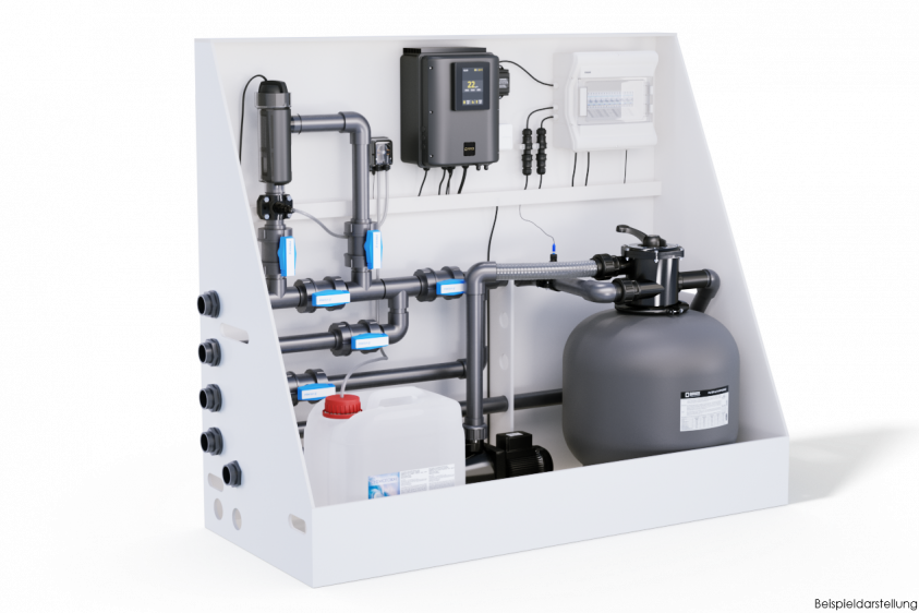 PoolTechnikwand UVTec LowSalt mit UVDesinfektion