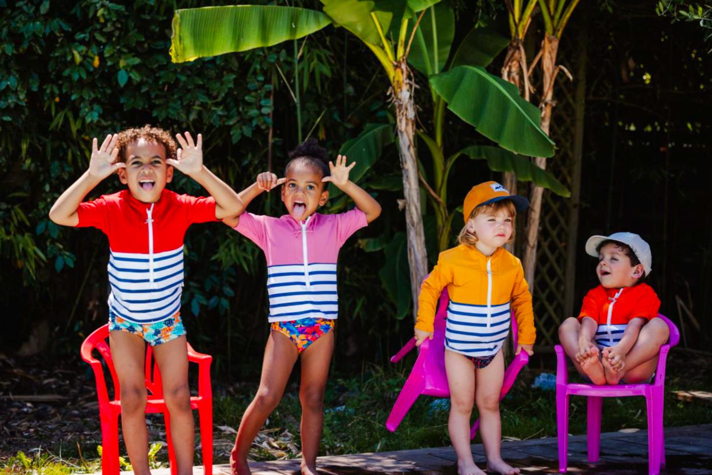 Floatee - Das Anti-Ertrinken T-Shirt für Kinder mit UV-Schutz Kurzarm T-Shirt Komplettset