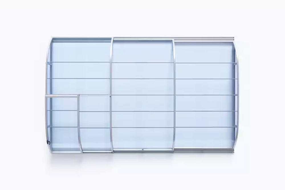 Pool-Überdachung / Poolabdeckung SkyCover® Harmony Pool-Überdachung Harmony 4.7x8.5m | Premium-Verglasung: Klarglasoptik ohne Querstreben