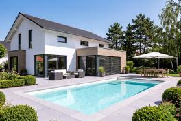 Pool Komplettset Premium ONE® mit Skimmer-Fertigpool und optional elektrischem Rollo / Poolabdeckung