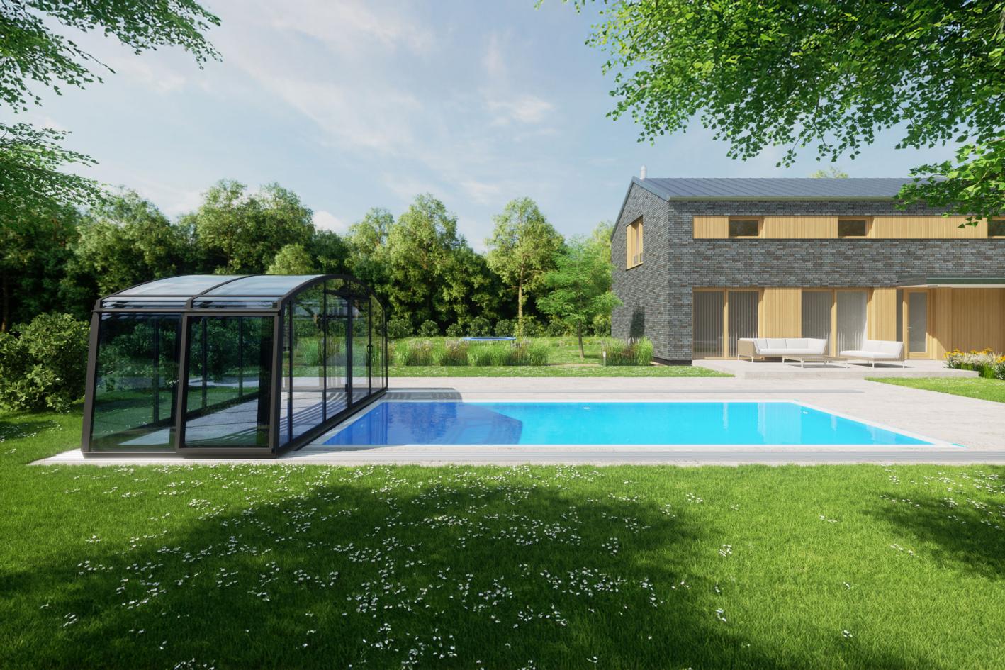 Poolhalle / Schwimmbadhalle SkyCover® Royal Clear Poolhalle Royal Clear 5.7x12.7m