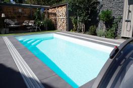 Pool Komplettset Premium ONE® mit Skimmer-Fertigpool und optional elektrischem Rollo / Poolabdeckung  Poolgröße 3,0 x 6,0m | ohne Abdeckung