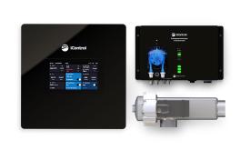 Pool-Salzwasserelektrolyse iControl Salt mit Touchdisplay, intelligenter Poolsteuerung und optionaler pH-Regulierung