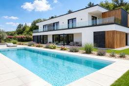 Pool Komplettset Premium ONE® mit Skimmer-Fertigpool und optional elektrischem Rollo / Poolabdeckung Poolgröße 3,3 x 10,0m | ohne Abdeckung