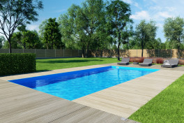 Rechteckbecken / Rechteckpool mit Skimmer 135 x 270 x 500cm