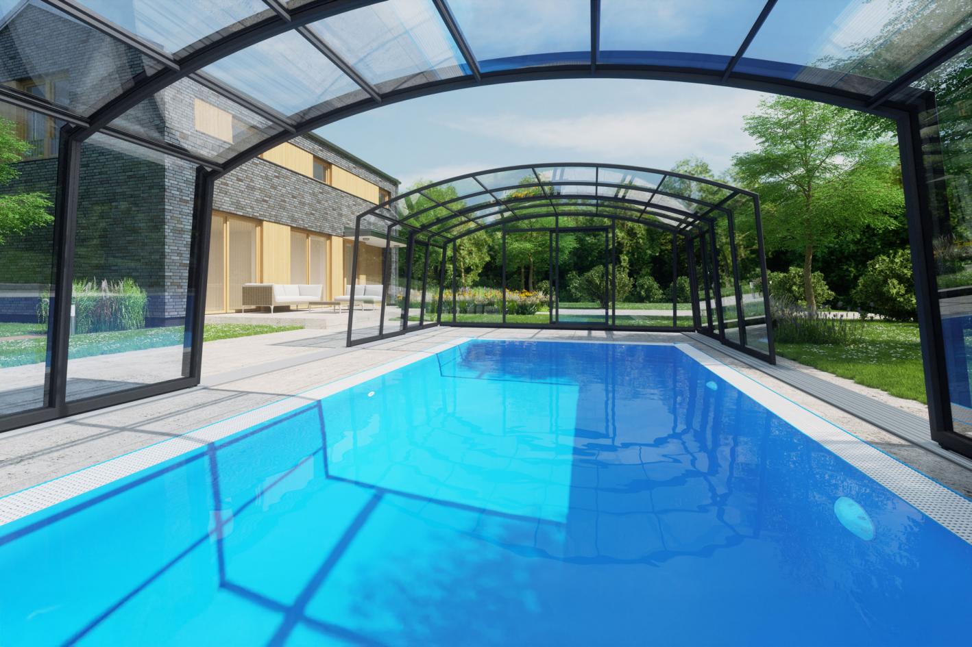 Poolhalle / Schwimmbadhalle SkyCover® Royal Clear Poolhalle Royal Clear 5.7x12.7m