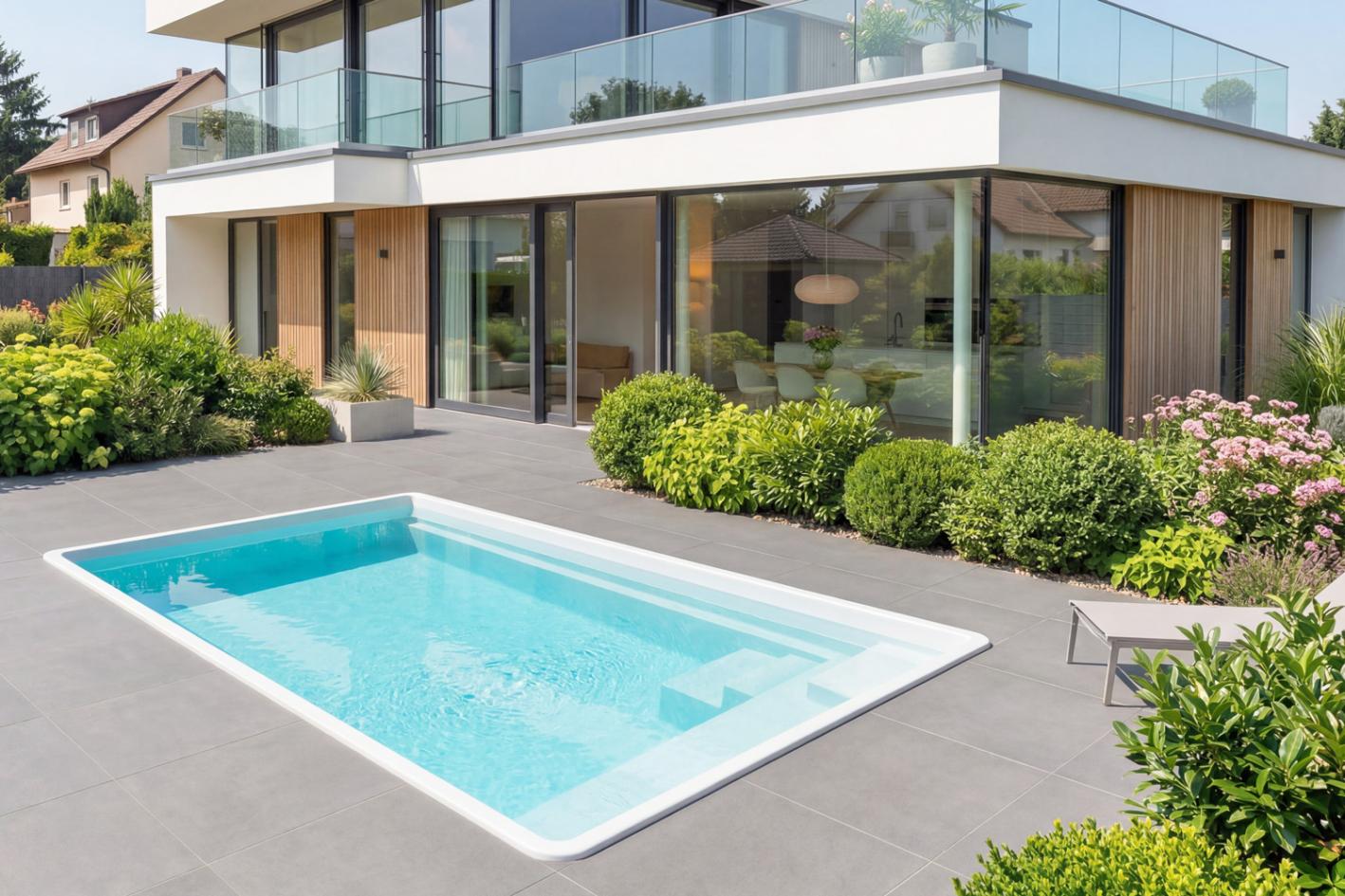 Mini Keramik Pool-Komplettset Cera Bay Cuby als Skimmer oder Überlauf Pool