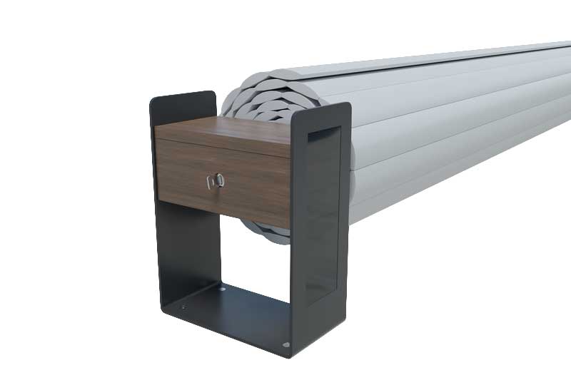 Pool Rolladenabdeckung - Oberflurrolladen „Offen in Holzoptik“ Poolgröße 5,0m x 8,0m