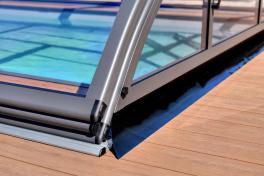 Pool-Überdachung / Poolabdeckung SkyCover® Harmony Pool-Überdachung Harmony 3.7x6.3m | Premium-Verglasung: Klarglasoptik ohne Querstreben