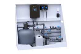 Pool-Technikwand iControlPro Chlor | intelligente Poolsteuerung mit Chlordosierung, Sandfilteranlage und optionaler Gegenstromanlage Pool-Technikwand iControlPro Chlor - ohne Gegenstromanlage