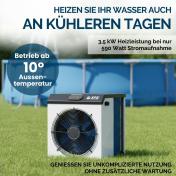 Pool-Heizung XPSmini® für Planschbecken, Aufstellbecken, Stahlwandpool und Whirlpool bis 7kW mit COP 7