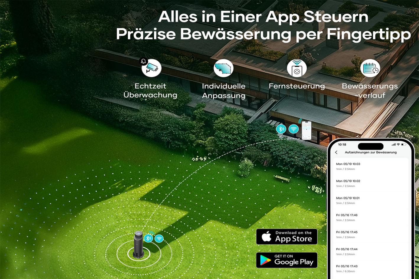 Aiper IrriSense 2 - Intelligentes Bewässerungssystem mit App-Steuerung