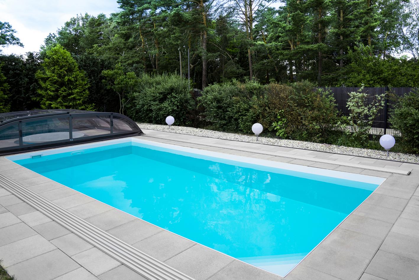 Rechteckbecken / Rechteckpool mit Skimmer und Hohlblockschalung 120 x 300 x 400cm