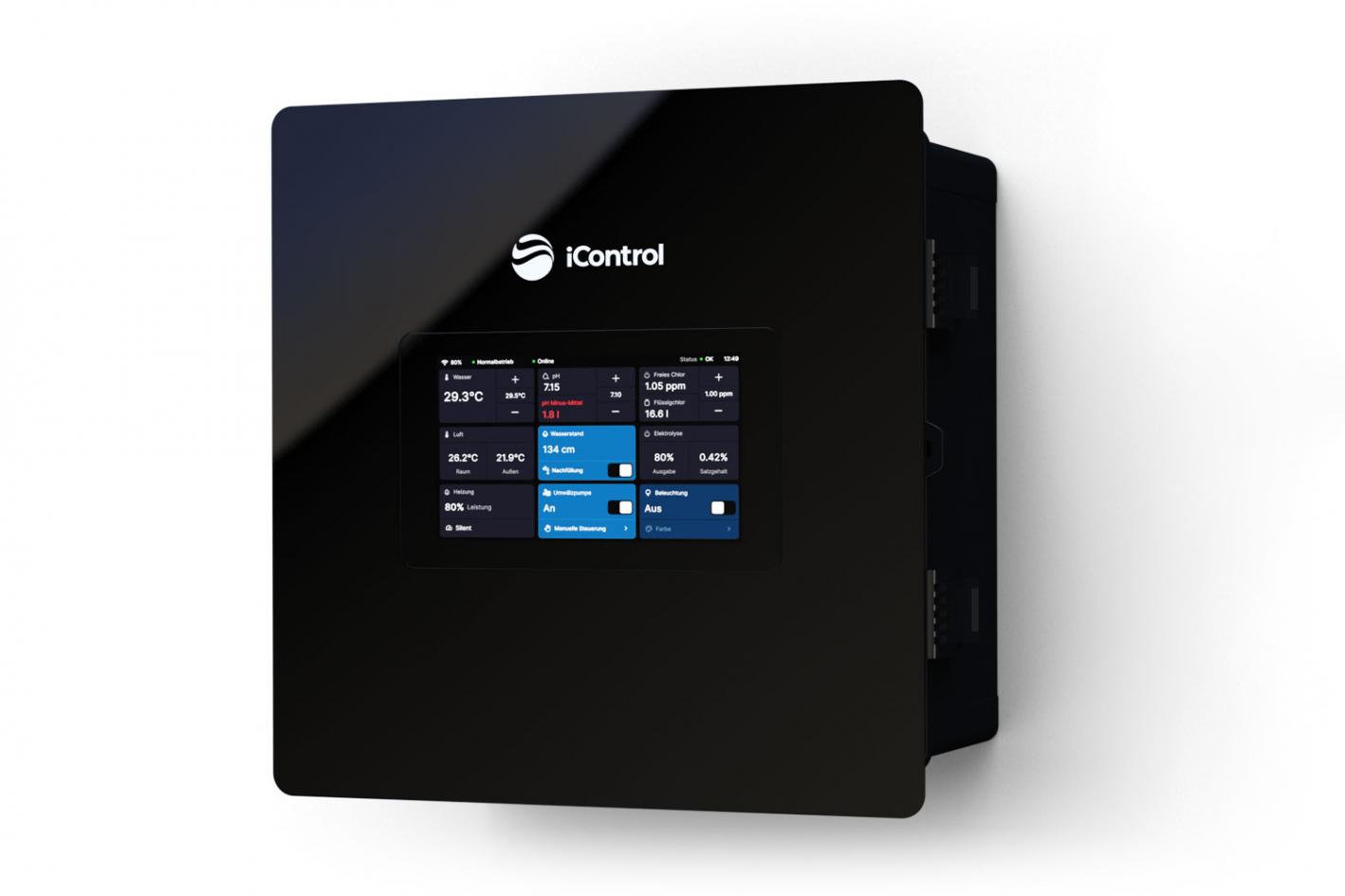 Pool Desinfektion iControl UV mit Touchdisplay, intelligenter Poolsteuerung und optionaler pH Regulierung