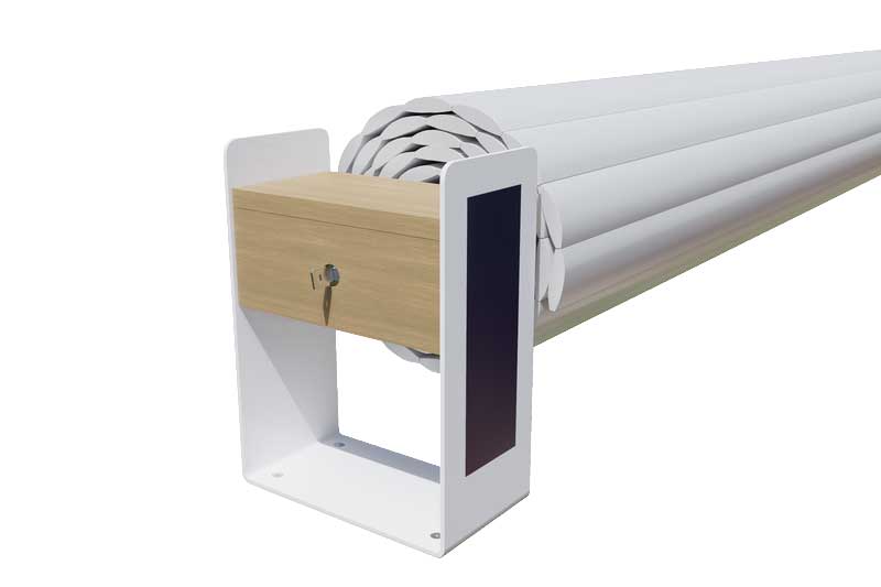 Pool Rolladenabdeckung - Oberflurrolladen „Offen in Holzoptik“ Poolgröße 4,0m x 8,0m