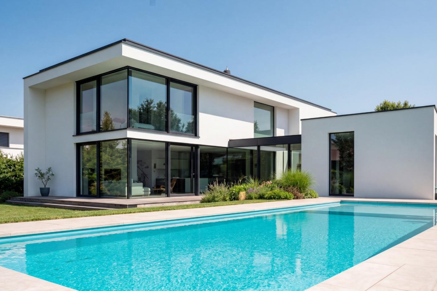 Pool Komplettset Premium ONE® mit Skimmer-Fertigpool und optional elektrischem Rollo / Poolabdeckung