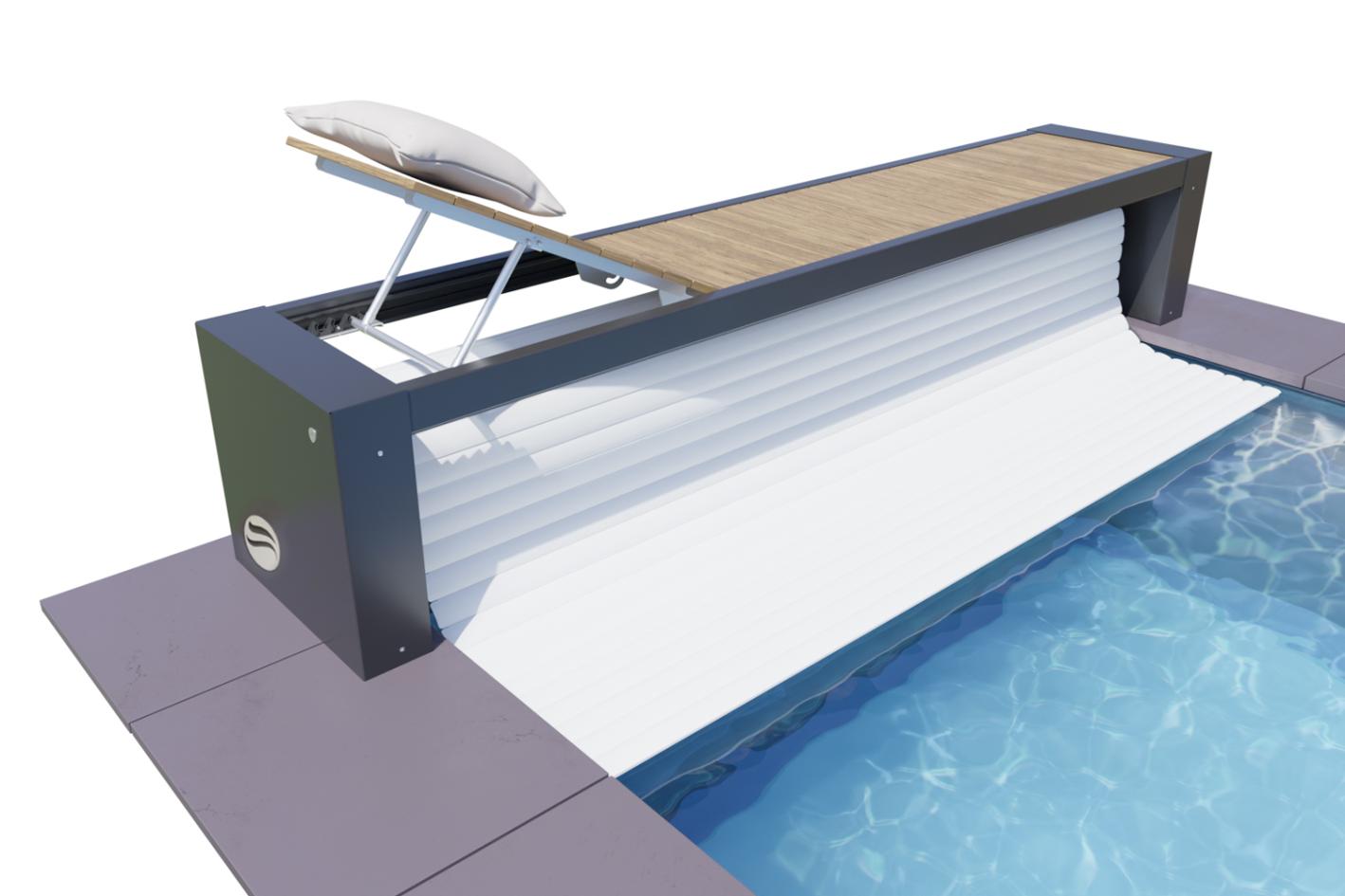 Pool Rolladenabdeckung - Oberflurrolladen „Bank“ Poolgröße 3,0m x 4,0m