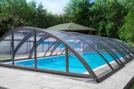 Mini Keramik Pool-Komplettset Cera Bay Cuby als Skimmer oder Überlauf Pool Überlauf Pool 4.00 x 2.50 x 1.25m | Überdachung Base Clear 3.4x4.3
