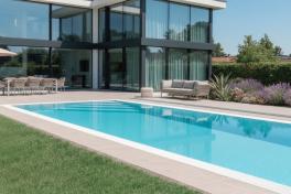 Pool Komplettset Infinity® ONE mit Überlauf-Fertigpool und optional elektrischem Rolladen / Poolabdeckung