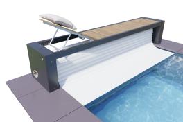Pool Rolladenabdeckung - Oberflurrolladen „Bank“ Poolgröße 3,0m x 4,0m