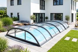 Pool-Überdachung / Poolabdeckung SkyCover® Solid