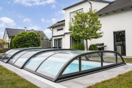 Albixon QBIG Benefit mit Überlauf Poolgröße 3,0 x 5,0m | Überdachung Dallas Clear A