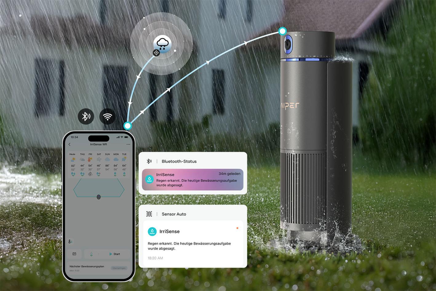 Aiper IrriSense 2 - Intelligentes Bewässerungssystem mit App-Steuerung