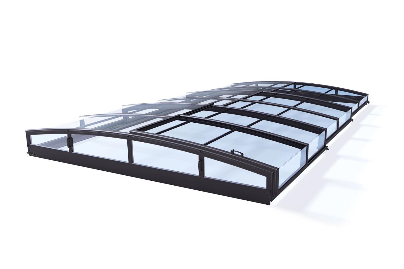 Albixon QBIG Benefit mit Überlauf Poolgröße 3,0 x 8,0m | Überdachung Liberty - ohne Schienen 4.0x8.5m