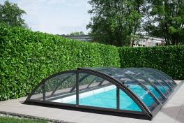 Mini Keramik Pool-Komplettset Cera Bay Cuby als Skimmer oder Überlauf Pool Skimmer Pool 4.82 x 2.32 x 1.40m | Überdachung Base Clear 3.2x6.3m
