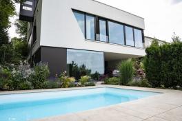 Pool Komplettset Premium ONE® mit Skimmer-Fertigpool und optional elektrischem Rollo / Poolabdeckung  Poolgröße 4,0 x 8,0m | ohne Abdeckung
