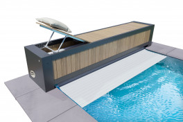 Pool Rolladenabdeckung - Oberflurrolladen „Geschlossen“  Poolgröße 5,0m x 10,0m
