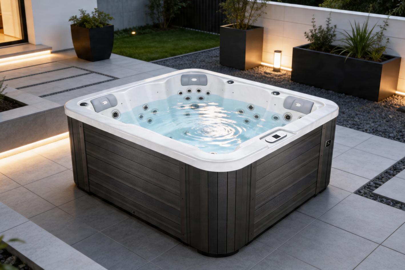 Whirlpool Saphir – Outdoor Spa für 5 Personen mit App-Steuerung & Soundsystem, inkl. Thermoabdeckung