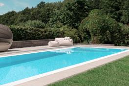 Pool Komplettset Infinity® ONE mit Überlauf-Fertigpool und optional elektrischem Rolladen / Poolabdeckung