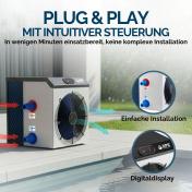 Pool-Wärmepumpe XPSmini® für Planschbecken, Aufstellbecken, Stahlwandpool und Whirlpool bis 6kW mit COP 7 Pool-Wärmepumpe XPS-35, 3,5kW, COP5,5, bis zu 12m³