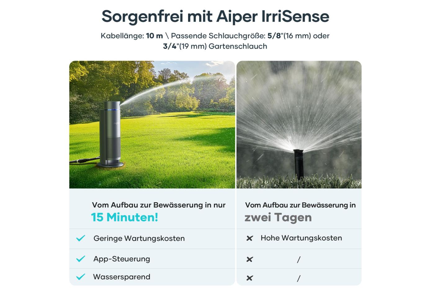 Aiper IrriSense 2 - Intelligentes Bewässerungssystem mit App-Steuerung