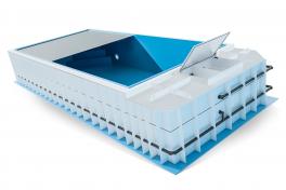 Pool Komplettset Premium ONE® mit Skimmer-Fertigpool und optional elektrischem Rollo / Poolabdeckung  Poolgröße 4,0 x 8,0m | ohne Abdeckung