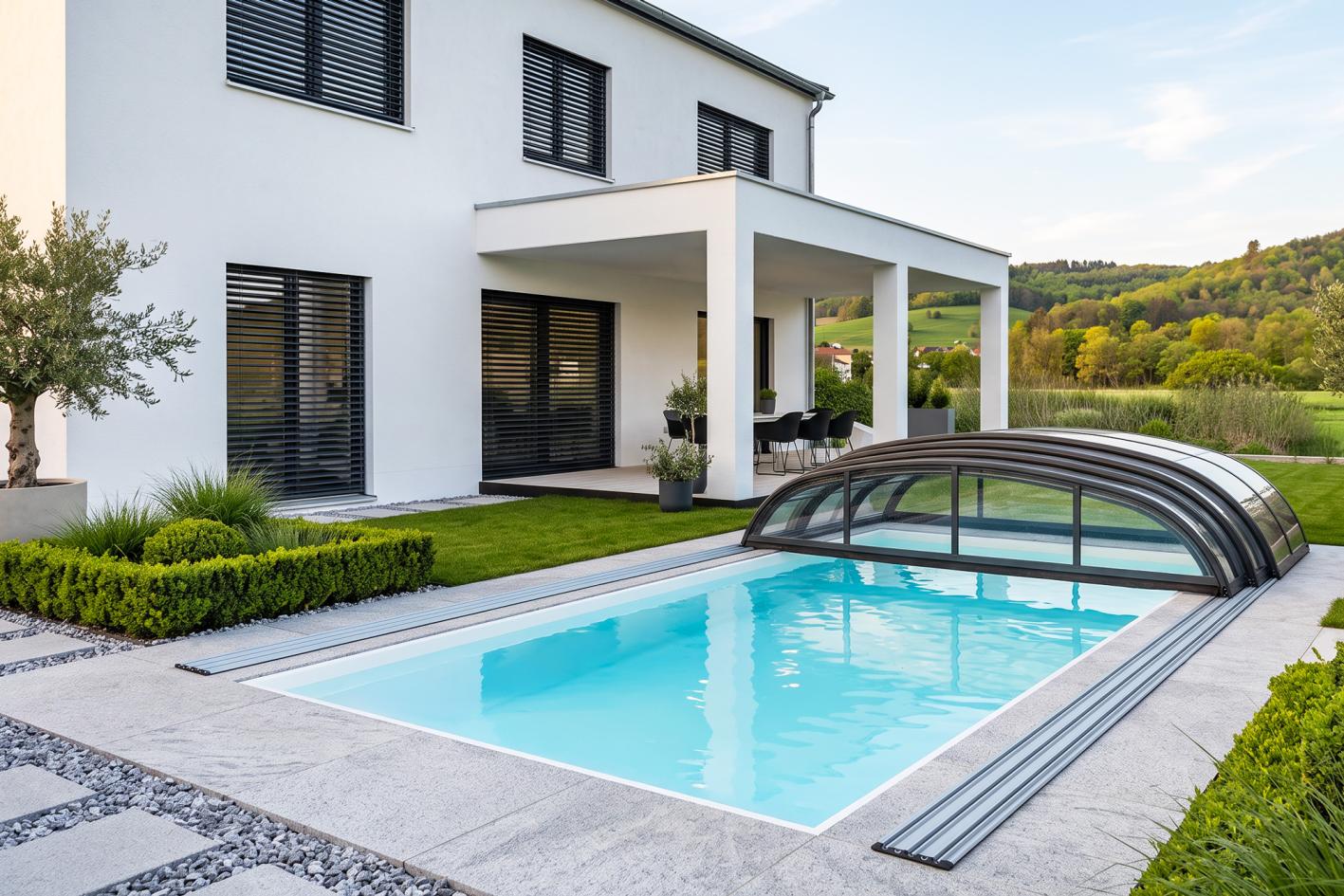 Pool-Überdachung / Poolabdeckung SkyCover® Harmony