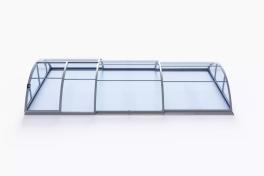 Pool-Überdachung / Poolabdeckung SkyCover® Base Pool-Überdachung Base 3.2x6.3m | Premium-Verglasung: Klarglasoptik ohne Querstreben