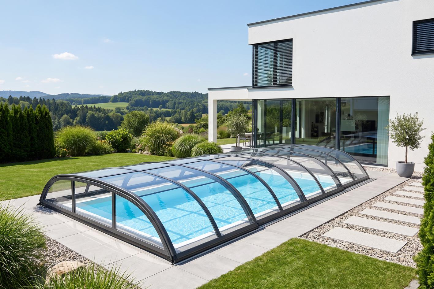 Pool-Überdachung / Poolabdeckung SkyCover® Harmony